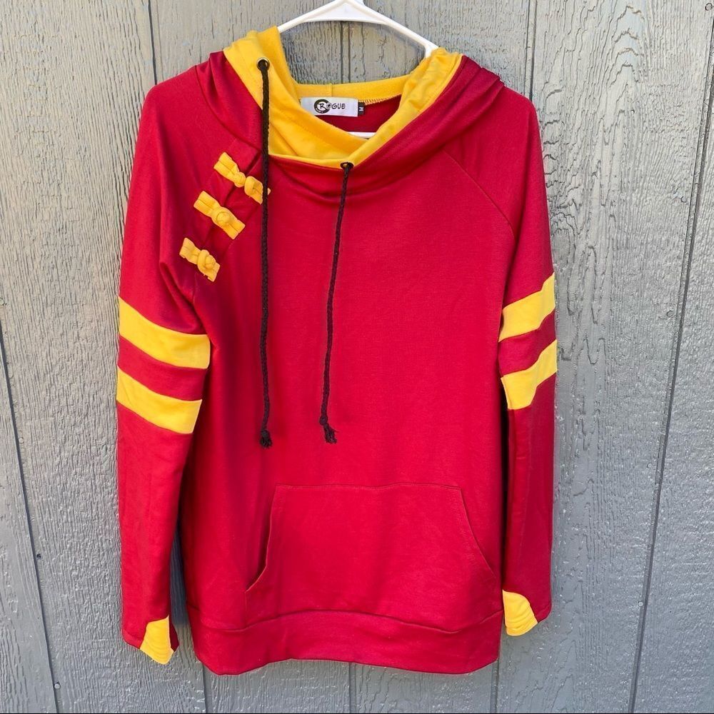Rogue Society Double Hooded Maroon Sweatshirt M